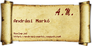 Andrási Markó névjegykártya